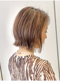 大人可愛い20代30代40代前下がりボブ_ハイライト【GRAFF蔵前】