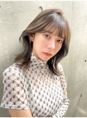 透明感たっぷりオリーブカラーな韓国風くびれヘア
