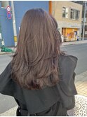 モカグレージュ　くびれヘア　レイヤーロング