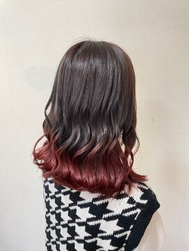 リズ(Liz.) グラデーションカラー　ワインレッド