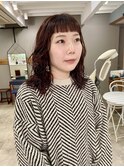小顔前髪顔周りレイヤー× くるくるパーマ