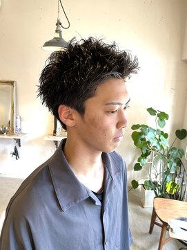 アンティコ(Antico) スパイキーショートモテ髪流行黒髪イケメン束感アップバング短髪