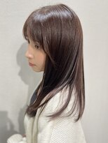 アイビー(ivy) ナチュラルミディアム小顔前髪カットサイドバング20代30代40代