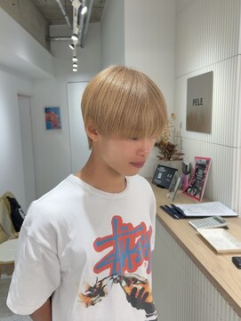 ペレ 渋谷(PELE) デザインカラー/レイヤーカット/ウェットヘア/オリーブベージュ