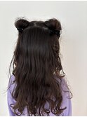 キッズアレンジ/ヘアセット/ヘアアレンジ/猫耳アレンジ/くま耳