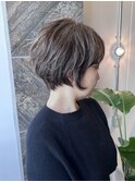 神戸元町三宮 白髪ぼかし 脱白髪染め  ショートボブ 髪質改善
