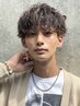 メンズカット+フルカラー+パーマ￥19500#メンズパーマ#センターパート#ウルフ