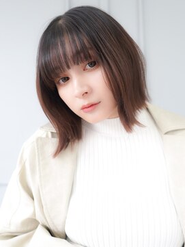 ラフィス ヘアー ピア― 高知店(La fith hair peer) 【La fith】切りっぱなしボブ×重めバング
