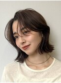 切りっぱなしボブエアリーロング美髪ピンクブラウン
