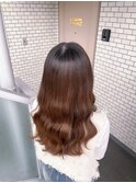 ダウン巻き　ダウンスタイル　ウェーブ巻き