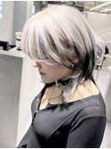 ホワイトブロンド/インナーカラー/クラゲヘアー