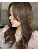 大人可愛い小顔こなれカールチョコレートカラー