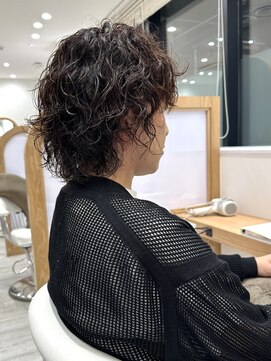 アドラーブル ココロ 新潟(adorable CoCoLo) 大人可愛いボブウルフパーマニュアンスパーマ 夏カラー秋カラー