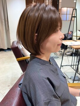 ラミエ バイ メルト 吉祥寺(lamie by melt) *滝田*30代40代50代白髪ぼかしハイライト小顔丸みショートボブ