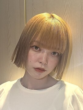 グランデュール 静岡駅前店(GRANDEUR) ミルクティベージュ ハイトーンカラー タッセルボブ ミニボブ