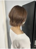 切りっぱなし　ボブ　外はねボブ　似合わせカット　透明感カラー