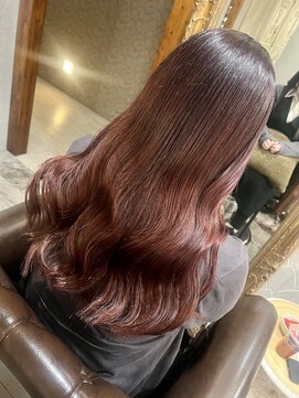 ヘアーアトリエ ラフェル(hair atelier Rafel) ロングヘア/ワインレッド/韓国風ヨシンモリ