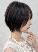 茗荷谷30代ショートボブハッシュカットネイビーモーブ