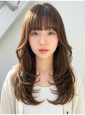 30代40代透明感髪質改善カラー艶髪ロングレイヤー夏カラー