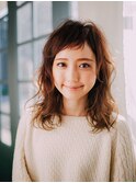 おしゃれバングゆるふわウェーブ【FORME Hair design】