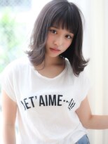 髪質改善外ハネ暗髮アッシュひし形切りっぱなしボブ20代30代40代