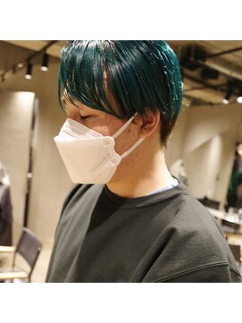 ビビト(bibito) bibito メンズブルーヘア　ハンサムツーブロックショート