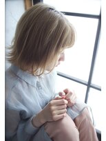 グランアージュ 錦糸町(grandage)&nbsp;切りっぱなし外ハネくびれボブ透明感ミルクティーベージュc