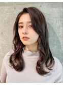大人美髪ワンレンスタイル