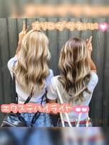 ヘアメイクサロン ゼロ(ZERO) オソロコーデにはやっぱりエクステ☆ハイライトも再現！！