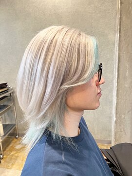 ニフティ(NIFTY) パールホワイト×ターコイズブルー/フェイスフレーミング/熊本