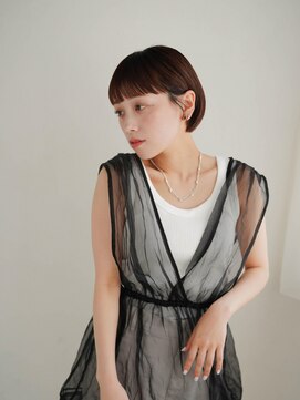 ムク 甲府(muku.) ミディアムヘア/斜めバング/グレージュカラー/甲府駅