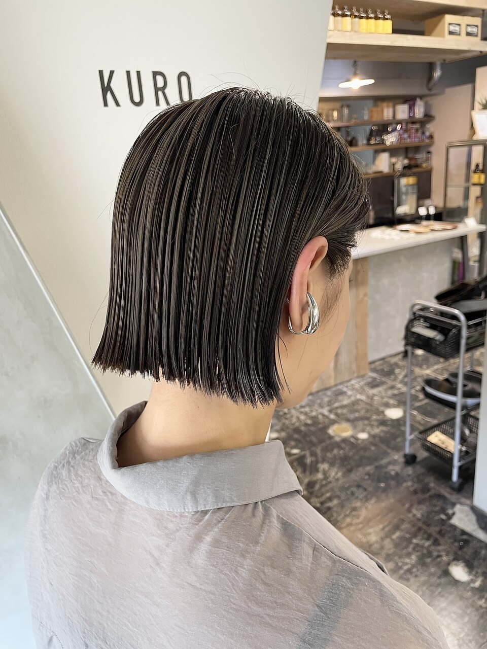 切りっぱなしボブ＃ヘイリーボブ＃ミニボブ＃アンブレラカラー