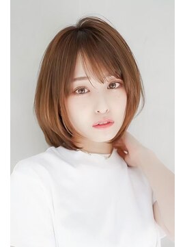 ギークス(GEEKS) 【GEEKS渋谷】ショコラブラウン/伸ばしかけボブ/透明感/冬カラー