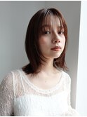 ミニウルフレイヤーカット顔周り前髪韓国ミディアムロング/銀座