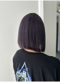 ラベンダーカラー/切りっぱなし/ボブ/ハイトーン/Wカラー