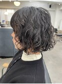 【中目黒】大人気！黒髪ボブのくるくるパーマ☆おしゃれ大人ボブ