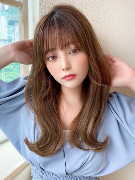 アフロートフクオカ(AFLOAT FUKUOKA) 【NEW OPEN】小顔前髪あり後れ毛サイド バングメルティカラー