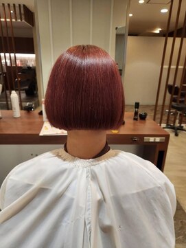 エイクス ヘア デザイン×美髪クリニック 千葉(AQs hair design) くびれヘア/アプリコットオレンジ/夏/髪質改善[千葉駅]