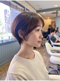 ナチュラルショート×ハニーベージュ