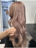 M黒髪小顔ヘアオリーブグレー艶髪クラゲヘアーココアベージュ