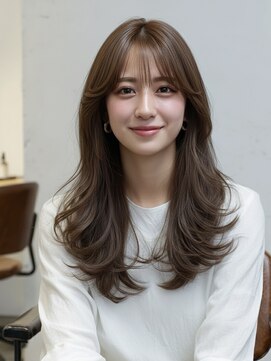 ハート 新子安店(HEART) 着物ヘア/ダークアッシュ/ミディアムレイヤーカット/新子安