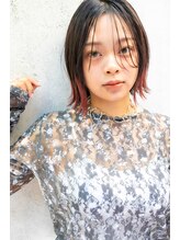 ログ 高松木太店(Log)&nbsp;パツっとボブに洒落感を足したアクセントカラー/高松