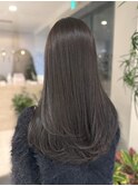 ショコラグレージュ 顔周りカット レイヤーカット 韓国ヘア