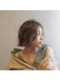 【enn】前髪なしで大人っぽく!無造作パーマボブ