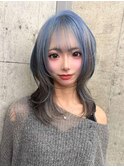 ハッシュカット/ウルフ/ロングウルフ/ツートンカラー/ハイトーン