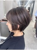 元町ショートカット白髪ぼかし白髪染めハイライト髪質改善ボブ