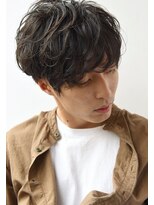 大人のmen's nuugy pearm （アッシュブラック　カルマパーマ)