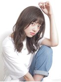 ナチュラルセミディ＃大人かわいい＃前髪＃ココアブラウン