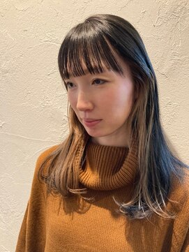 ソレイユ シンサカエ(SOLEIL SHINSAKAE) お洒落♪ネイビーブラック×ブロンドインナーカラー☆