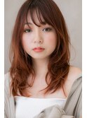 外国人風オレンジカラー小顔大人ハイライト303Z上尾10代20代30代